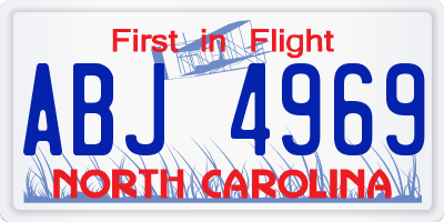 NC license plate ABJ4969