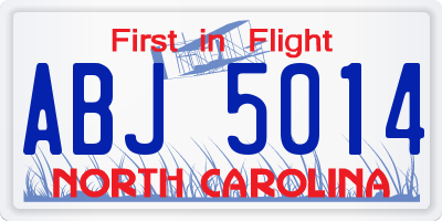 NC license plate ABJ5014