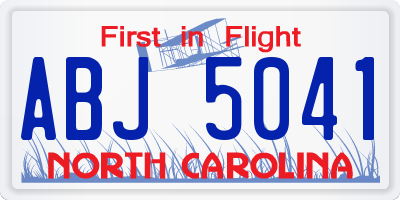 NC license plate ABJ5041