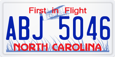NC license plate ABJ5046