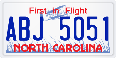 NC license plate ABJ5051