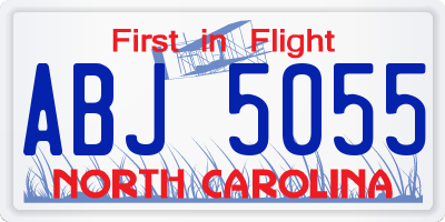 NC license plate ABJ5055
