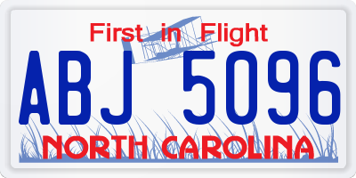NC license plate ABJ5096