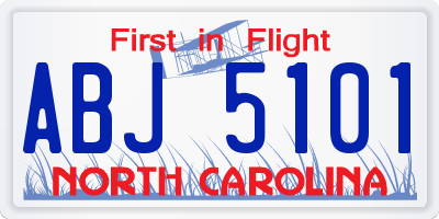 NC license plate ABJ5101