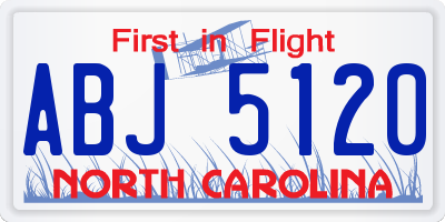 NC license plate ABJ5120