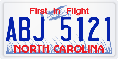 NC license plate ABJ5121