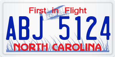 NC license plate ABJ5124