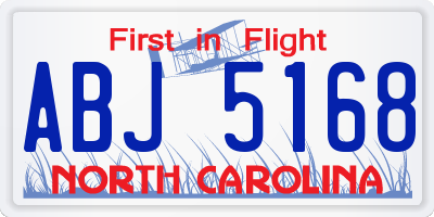 NC license plate ABJ5168
