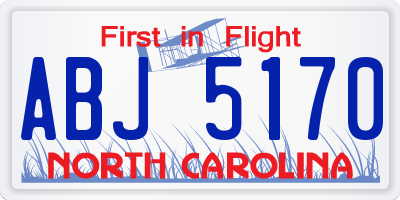 NC license plate ABJ5170