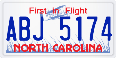 NC license plate ABJ5174