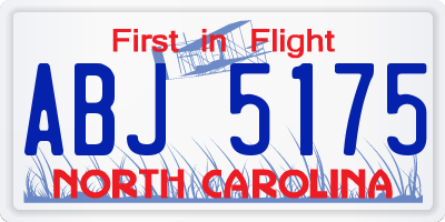 NC license plate ABJ5175
