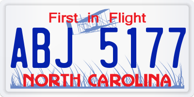 NC license plate ABJ5177
