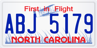 NC license plate ABJ5179