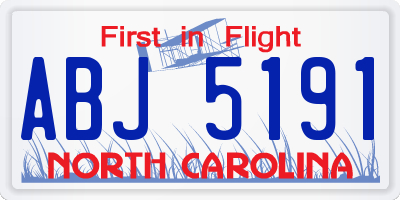 NC license plate ABJ5191