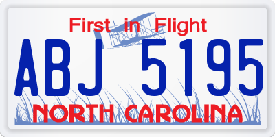 NC license plate ABJ5195