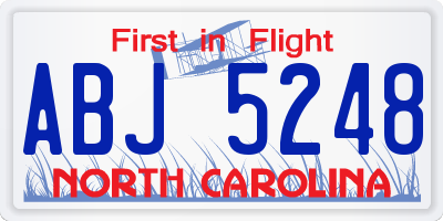 NC license plate ABJ5248