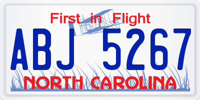 NC license plate ABJ5267