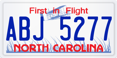 NC license plate ABJ5277