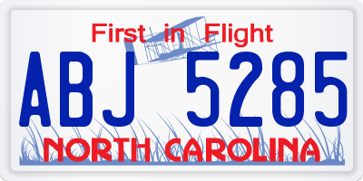NC license plate ABJ5285