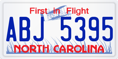 NC license plate ABJ5395