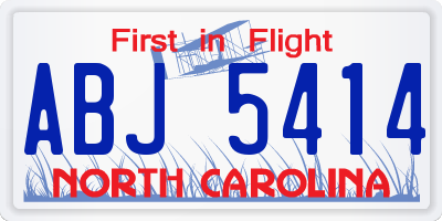 NC license plate ABJ5414