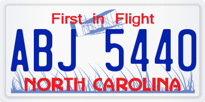 NC license plate ABJ5440