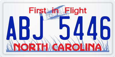 NC license plate ABJ5446