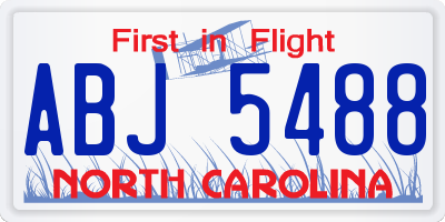 NC license plate ABJ5488