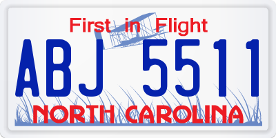 NC license plate ABJ5511