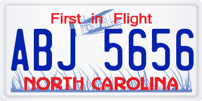 NC license plate ABJ5656