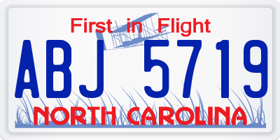 NC license plate ABJ5719