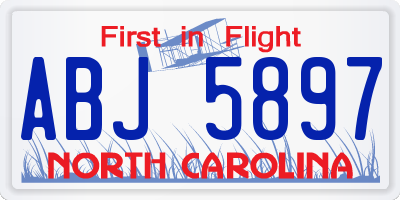 NC license plate ABJ5897