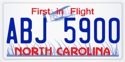 NC license plate ABJ5900