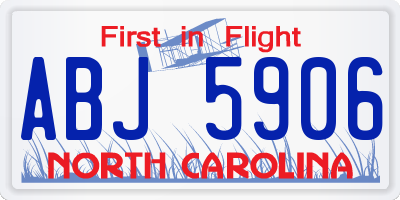 NC license plate ABJ5906
