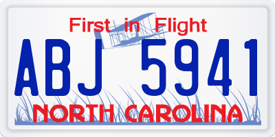 NC license plate ABJ5941