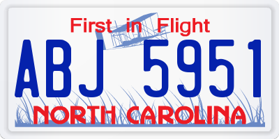NC license plate ABJ5951
