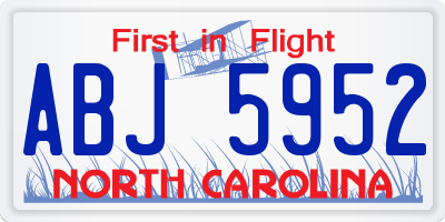 NC license plate ABJ5952
