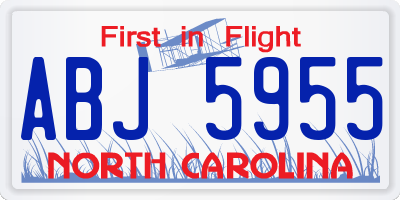 NC license plate ABJ5955