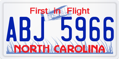 NC license plate ABJ5966