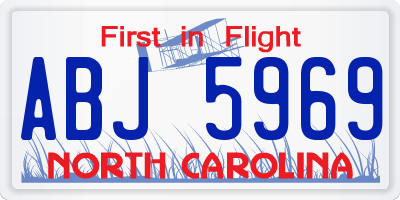 NC license plate ABJ5969