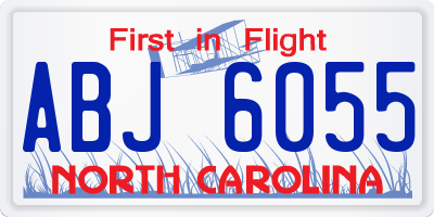 NC license plate ABJ6055