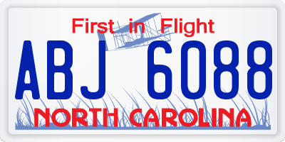 NC license plate ABJ6088