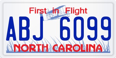 NC license plate ABJ6099