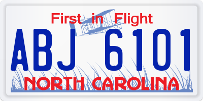 NC license plate ABJ6101