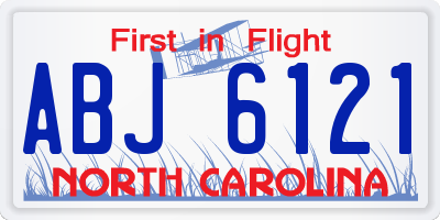 NC license plate ABJ6121