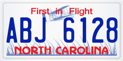 NC license plate ABJ6128