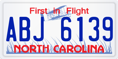 NC license plate ABJ6139