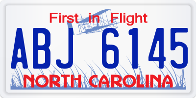 NC license plate ABJ6145