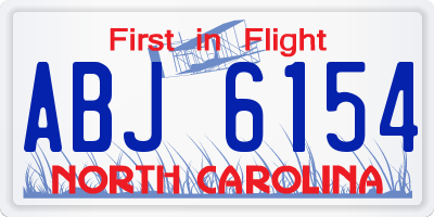NC license plate ABJ6154