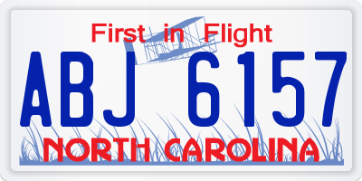 NC license plate ABJ6157